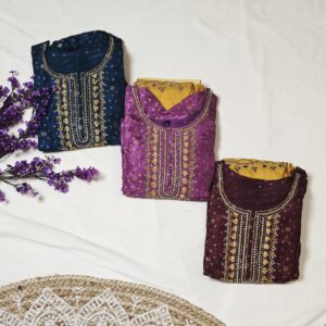 Russian Silk Bandhej Kurta Set