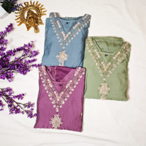 Rayon Hand Embroidery KurtaSet