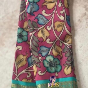 Small border kanchi kalamkari Saree